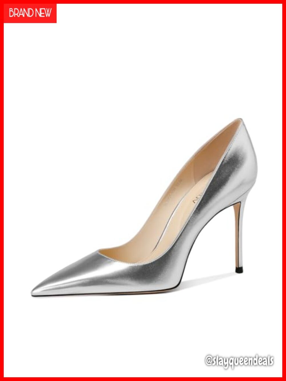Qililul Womens Stiletto Heel Pointed Toe Closed Toe Pumps Formal Dress Shoes